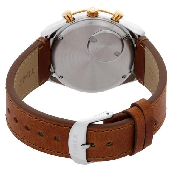 NWT Authentic Timex Q Chronograph Quartz Gold Dial Men's Watch - Picture 4 of 4